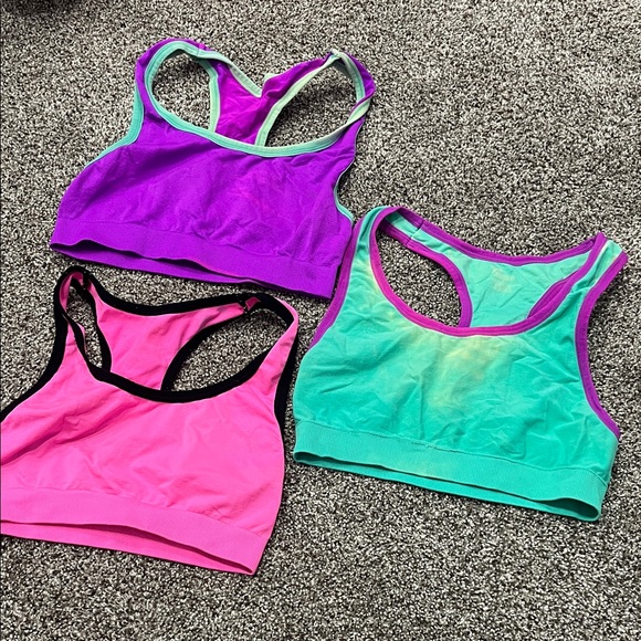 Puma Kids Sports Bras - Purple, Pink, and Teal - Picture 1 of 1